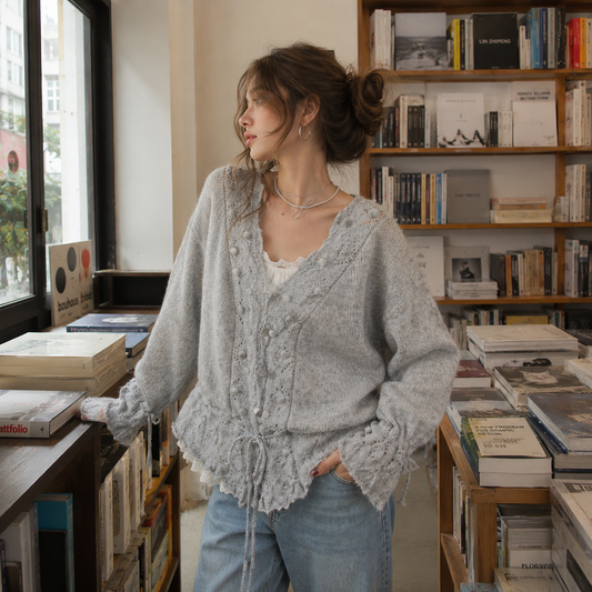 Gracie Cardigan - Women's Coquette Fairycore Knit Cardigan