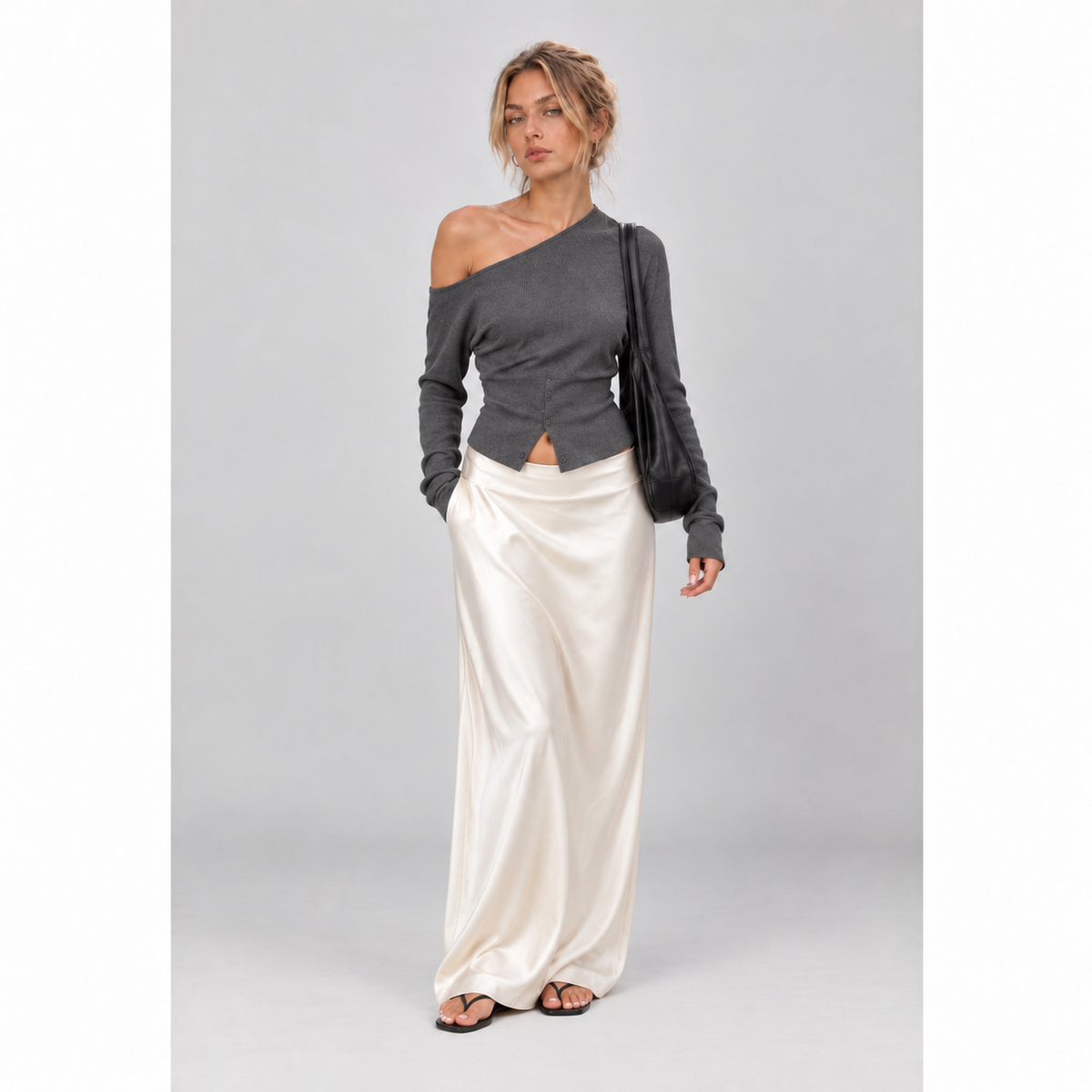 Jolene Jumper - Women's One-Shoulder-Off Knit Top