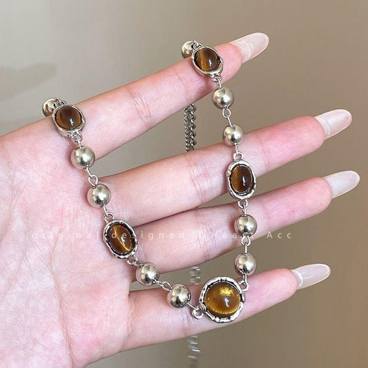 Retro Beaded Statement Necklace
