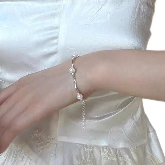 Elegant Beaded Bracelet-Adjustable Bamboo Chain Jewelry