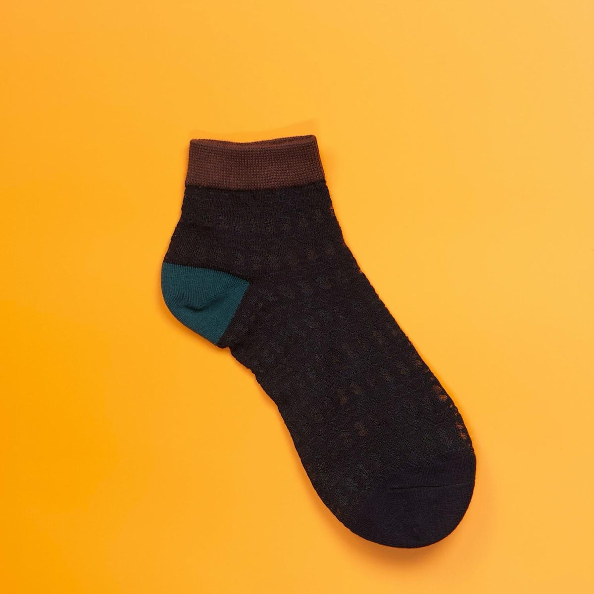 Color Block Mesh Ankle Socks