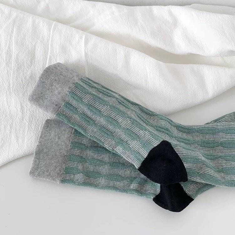 Blue Rib Knit Socks
