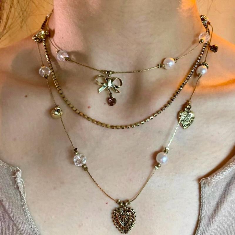 Gold & Pearl Layered Choker Necklace