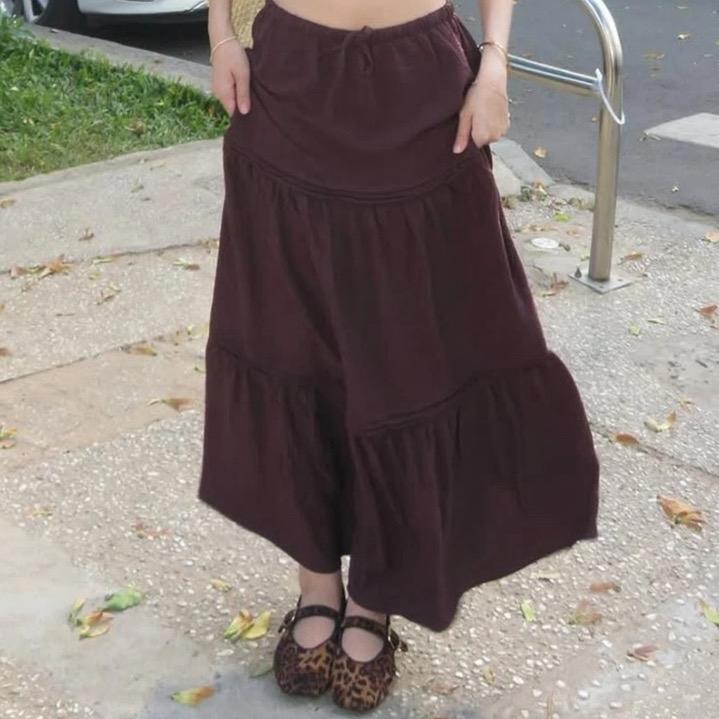Abbie Brown Flowy Maxi Skirt