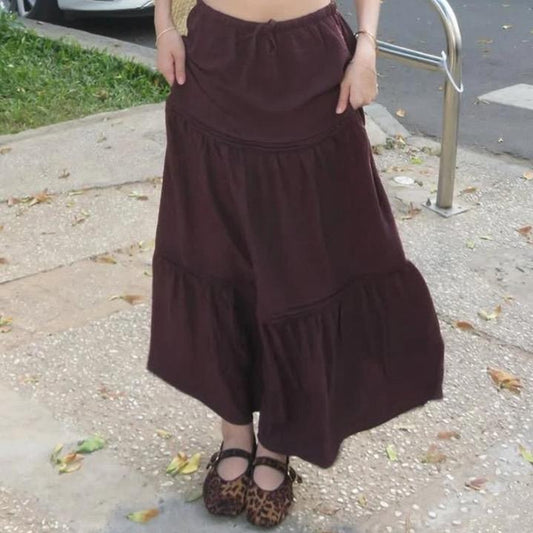 Abbie Brown Flowy Maxi Skirt