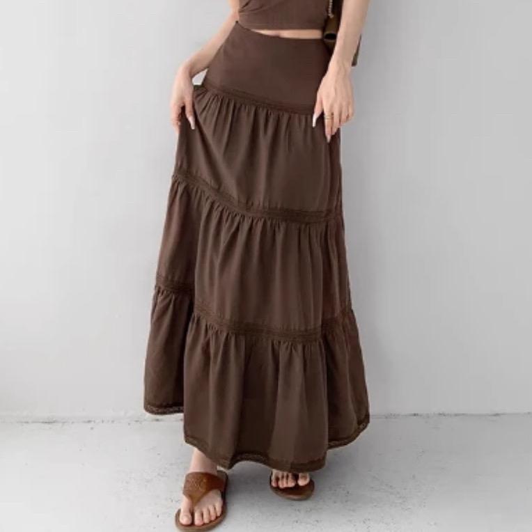 Abbie Brown Flowy Maxi Skirt